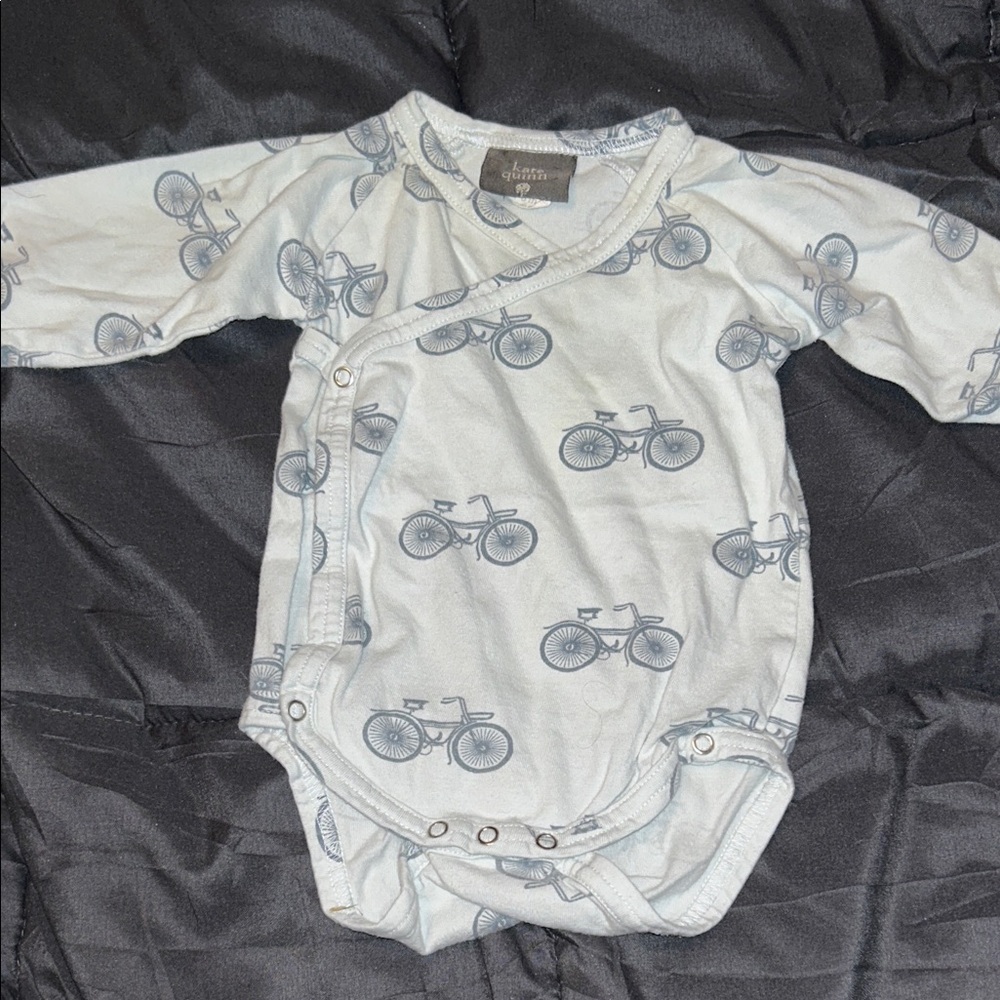 Kate quinn White and Blue Bicycle Print Bodysuit
